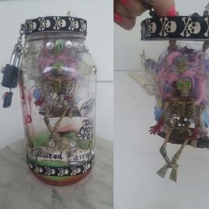 Haunted Evil Captured Fairy in Jar w Master Lock